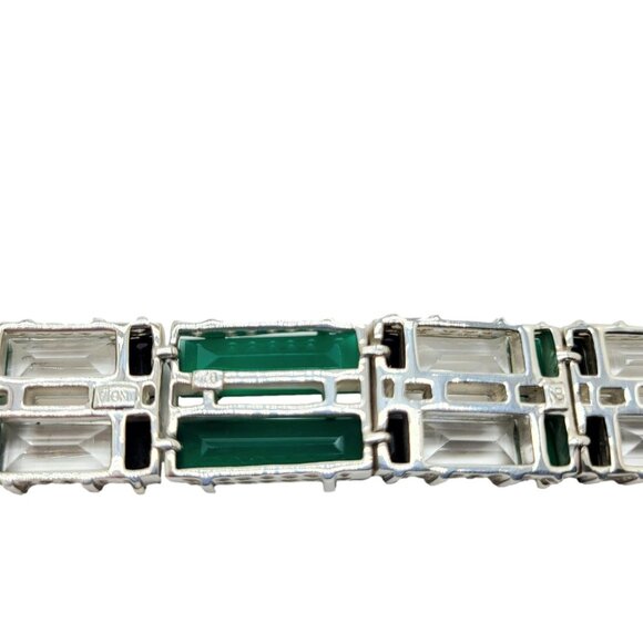 Nicky Butler Deco Toggle Bracelet Green Chalcedony .925 Sterling Silver New - Picture 7 of 14